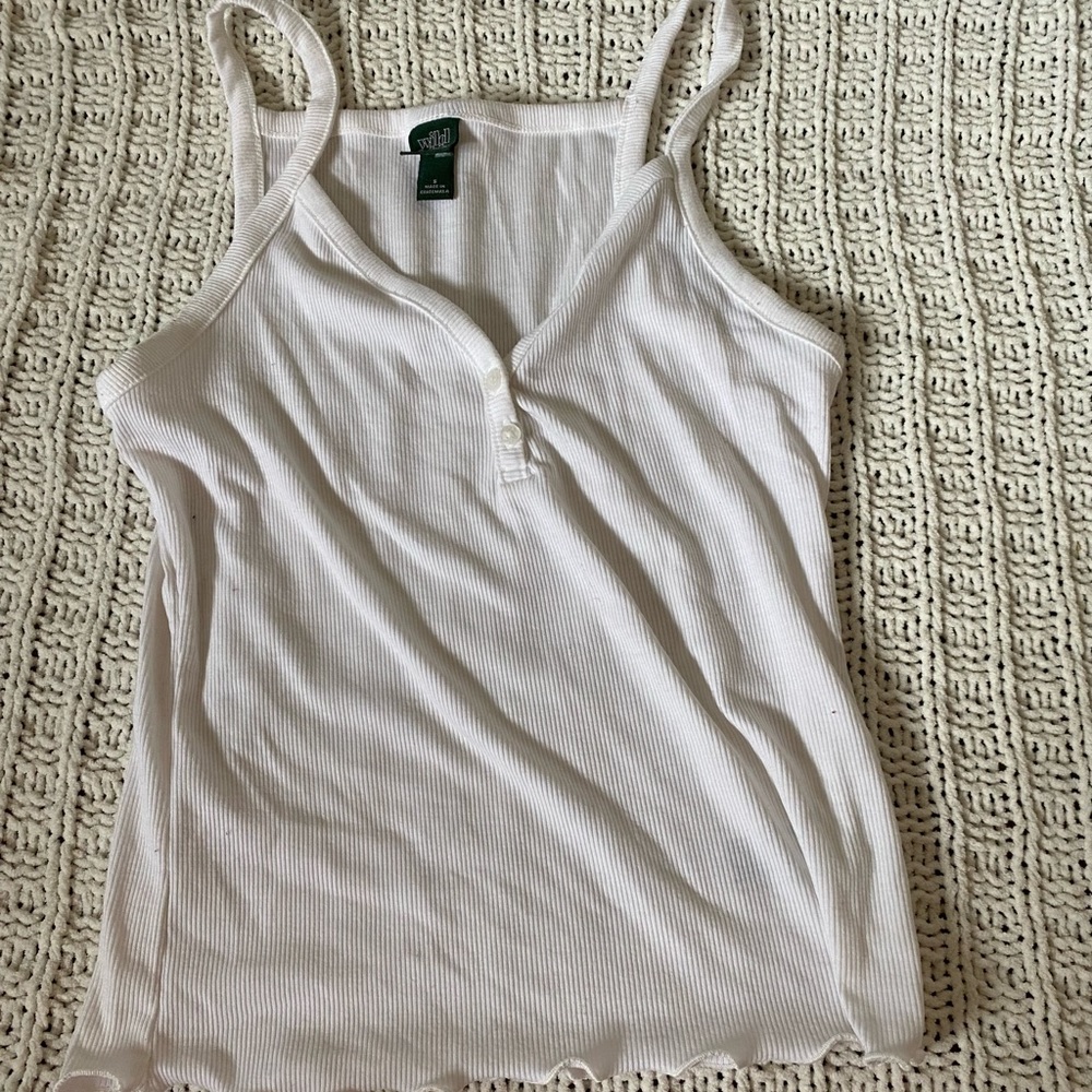 wild fable lettuce edge button up tank